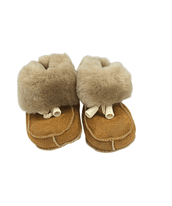 Barna sauðskinns skór-rauðbrún-24-30mán