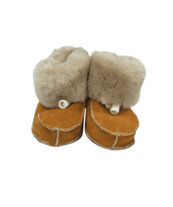 Barna sauðskinns skór-rúst - 18-24mán