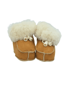 Barna sauðskinns skór-Tan - 12-18mán