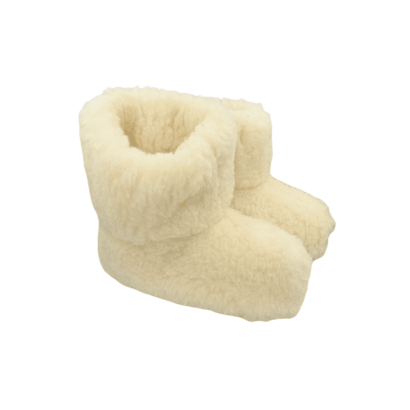 Sauðskinns flóka inniskór-hvítir