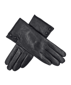 Leðurhanskar flísfóðraðir-svartir
