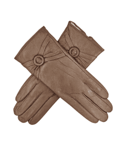 Leðurhanskar flísfóðraðir-súkkulaði brúnir